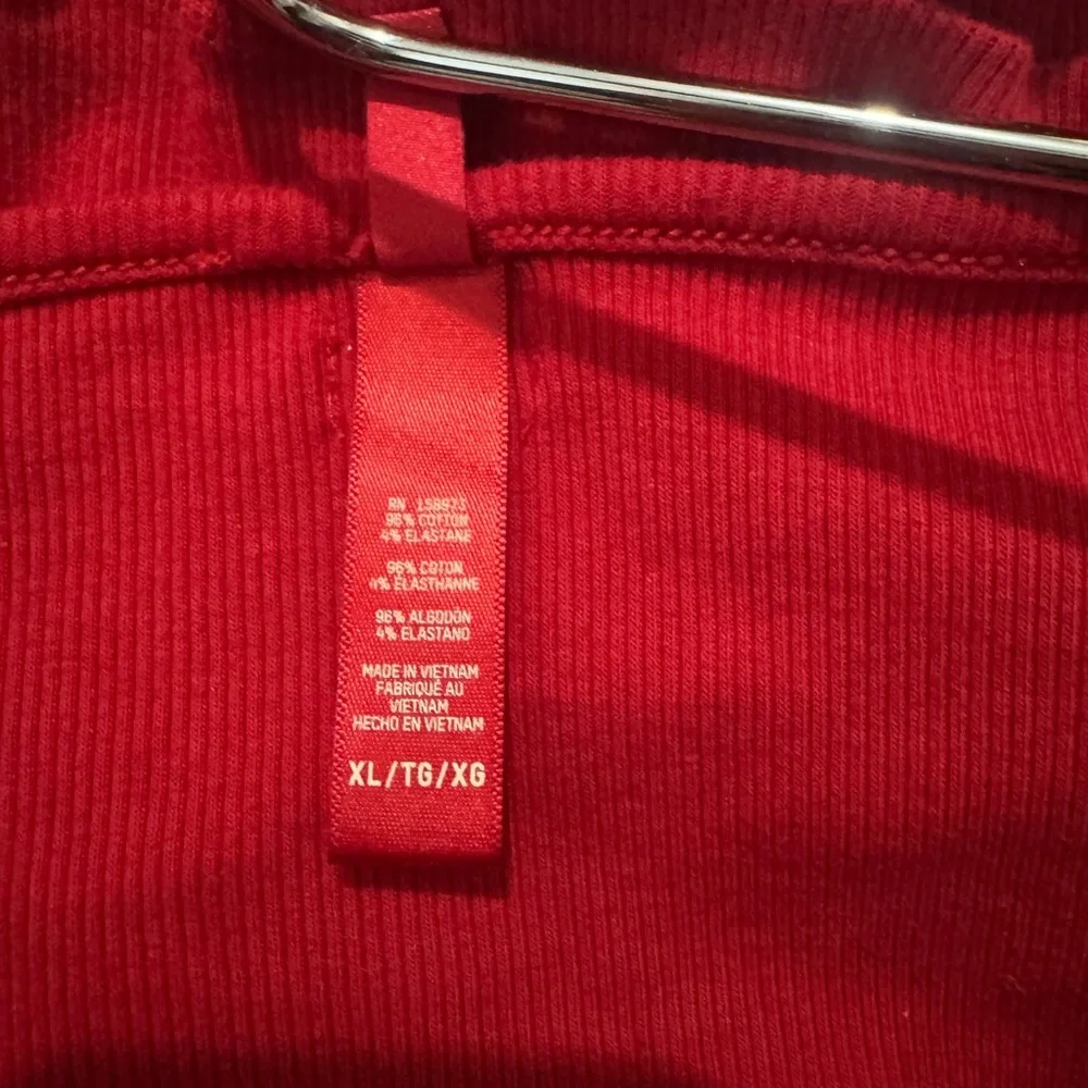 SKIMS Cotton Rib Cardigan size XL in Cranberry - Picture 5 of 5